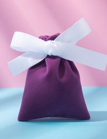 Fashion Purple White Ribbon/7*9cm 7*9cm Flannel Gift Bag