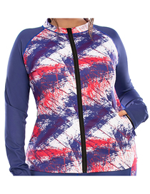 Fashion 12049 [long-sleeved Cardigan] Nylon Print Zip Jacket
