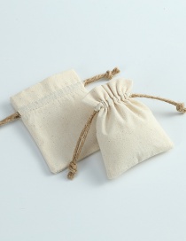 Fashion Beige 8*10cm Brushed Cotton And Linen Jewelry Bag