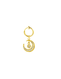 Fashion Gold 21#(10pcs) Stainless Steel Diamond Star And Moon Piercing Navel Ring