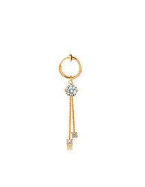 Fashion Rose Gold 3#(10pcs) Stainless Steel Diamond Tassel Pierced Navel Ring