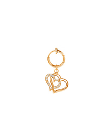 Fashion Rose Gold 15# (10pcs) Stainless Steel Diamond Heart Piercing Navel Ring