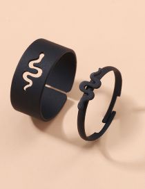 Fashion Serpentine Metal Snake Cutout Ring Set