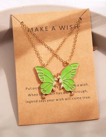 Fashion Green Alloy Butterfly Necklace