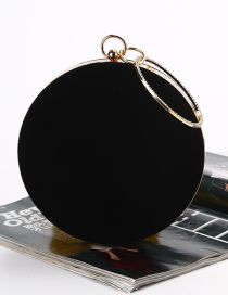 Fashion Black 18cm*5.5cm*18cm Suede Round Pouch With Diamonds