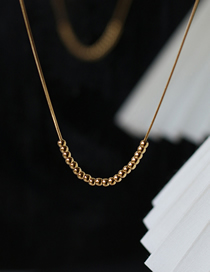 Fashion Gold Color Titanium Steel Small Gold Bean Snake Bone Necklace