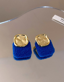 Fashion 28#blue Geometric Flocking Square Earrings