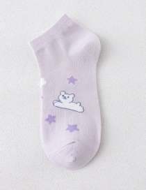 Fashion Rainbow Star Bear Cotton Print Socks