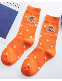 Fashion Socks Mouth Orange Cotton Cherry Bear Fruit Print Socks
