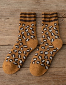 Fashion Yellow Leopard Print Thick Socks