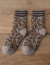 Fashion Khaki Leopard Print Thick Socks