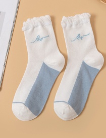 Fashion Sock Letters Printed Seersucker Socks