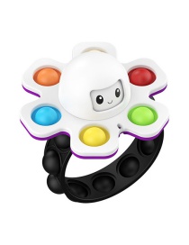 Fashion White Silicone Rotary Press Octopus Decompression Toy