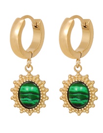 Fashion Green- Titanium Steel Turquoise Irregular Earrings