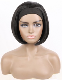 Fashion Black Ice Silk Hair Band Wig Headgear