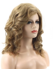 Fashion 7250-a Gold Coloren No Scalp High Temperature Silk Curly Hair Hood