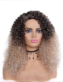 Fashion Black Gradient Light Gold Color 9619sk African Gradient Small Volume Chemical Fiber Wig