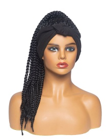 Fashion Black Braid Turban Wig Headgear