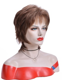 Fashion Photo Color Short Hair Textured Chemical Fiber Wig Headgear