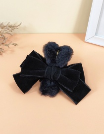 Fashion Black Plush Bow Grabbing Clip Plush Bow Grabbing Clip