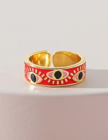 Fashion Gold Color Copper Drop Oil Inlaid Zirconium Eye Ring
