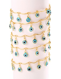 Fashion Gold Copper Drop Oil Eye Pendant Chain Accessories (100cm)