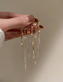 Fashion Gold Color Alloy Diamond Tassel Earrings
