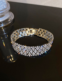 Fashion Bracelet Alloy Diamond Wide Bracelet