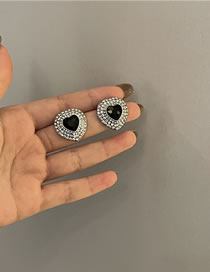 Fashion Earrings Alloy Diamond Heart Earrings