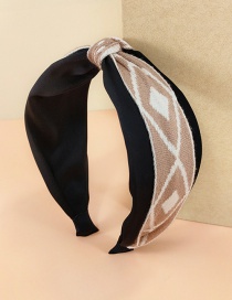 Fashion Khaki Yarn Diamond Knotted Headband