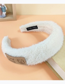 Fashion Beige Plush Bear Labeling Headband