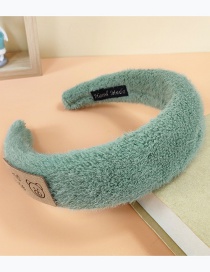 Fashion Pea Green Plush Bear Labeling Headband