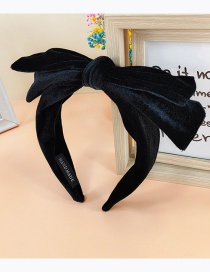 Fashion Black Flocking Double Bow Headband