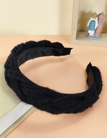 Fashion Black Wool Braided Broad Brim Headband
