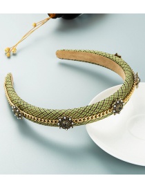 Fashion Green Alloy Diamond-studded Chain Headband