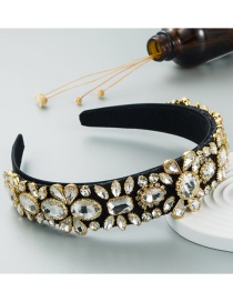 Fashion White Fabric Wide-brimmed Headband With Diamonds