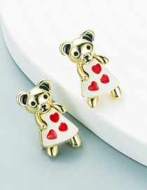 Fashion Bear Alloy Diamond Bear Earrings