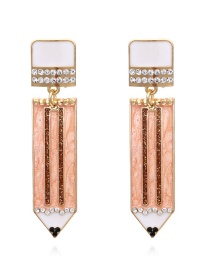 Fashion Color Mixing Alloy Drip Pencil Earrings