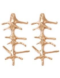 Fashion Gold Golden Geometric Coral Stud Earrings