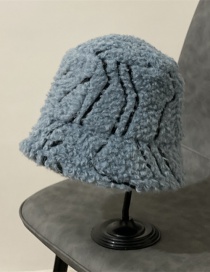 Fashion Blue Lamb's Wool Irregular Striped Fisherman Hat