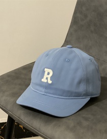 Fashion Sky Blue Letter Embroidered Soft Top Baseball Cap
