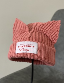 Fashion Pink Wool Knitted Ear Cap