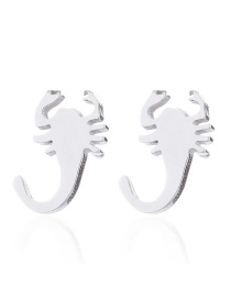 Fashion 066 Steel Color Stainless Steel Lobster Earrings
