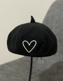 Fashion Black Love Embroidered Dome Hat