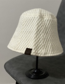 Fashion White Woolen Patch Fisherman Hat