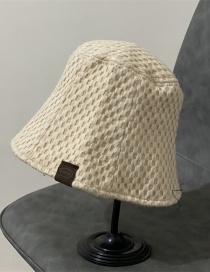 Fashion Beige Woolen Patch Fisherman Hat