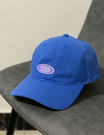 Fashion Blue Soft Top Baseball Cap With Curved Brim And Letter Logo