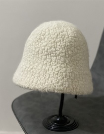 Fashion White Plush Lamb Wool Fisherman Hat