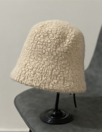 Fashion Beige Plush Lamb Wool Fisherman Hat