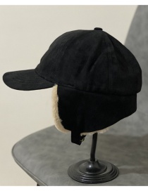 Fashion Black Suede Ear Protection Baseball Cap